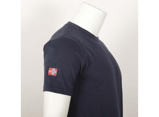 T-Skjorte, m/norsk flagg Marineblå S