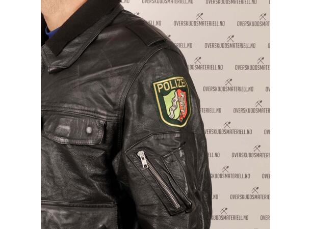 Skinnjakke, Polizei Pent brukt, m/patch, XS Normal